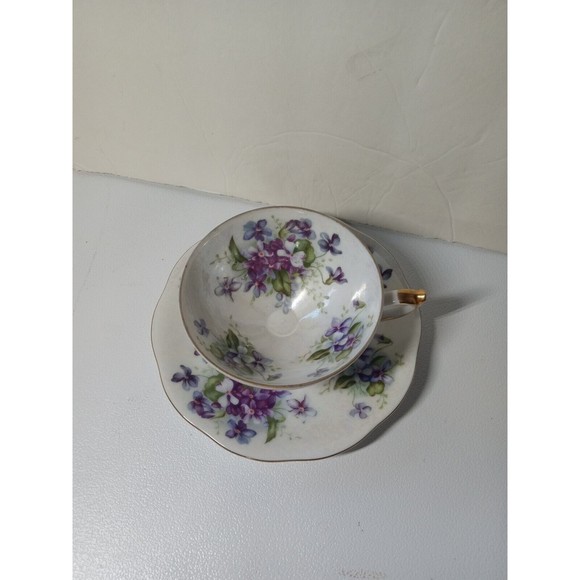 Vintage Teacup And Saucer Del Mar Japan Hand Painted 24 Karat Gold Floral Old G1 - Picture 8 of 8